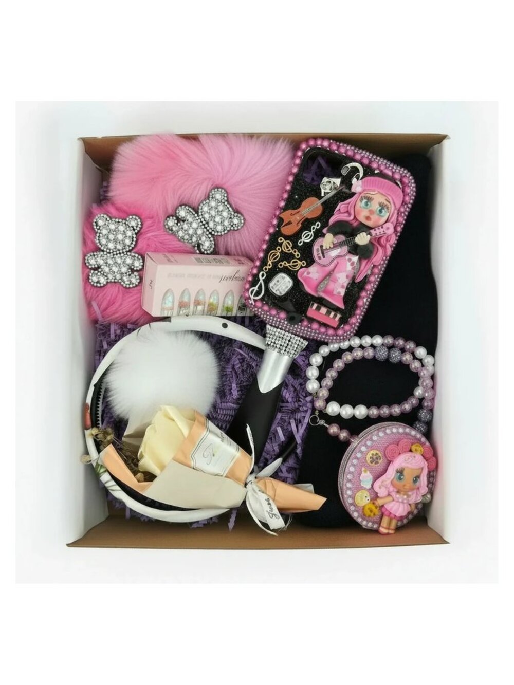 Country Girl Vanity Gift Set for Her | Decorated Brush & Mirror